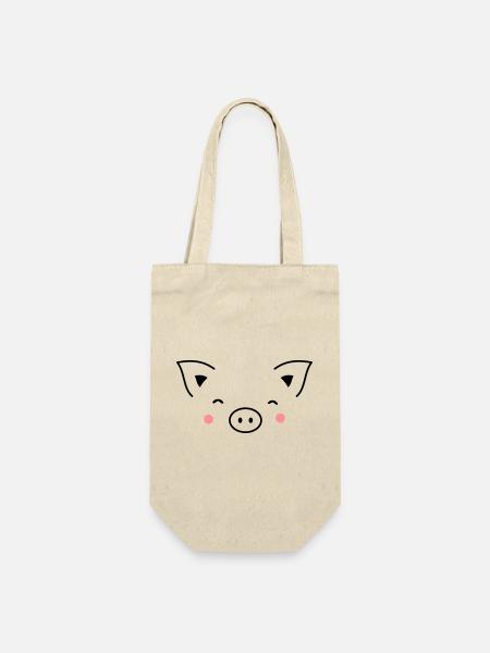 Pig sow piglet piglet boar I gift idea - Gift Bag for Bottles - nature