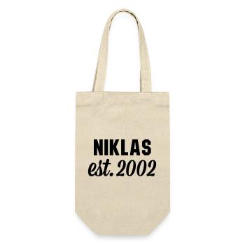 Niklas est 2002 - Geschenkbeutel für Flaschen - Natur - Vorne