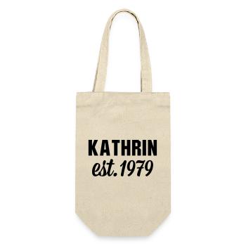 Kathrin est 1979 - Geschenkbeutel für Flaschen - Natur - Vorne