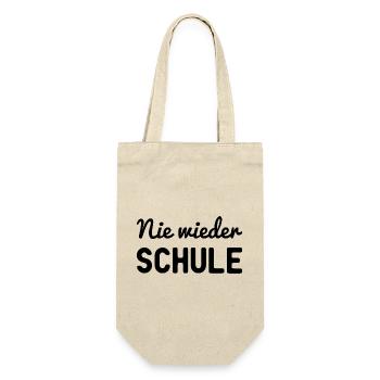 Nie Wieder Schule T-Shirt I Abi Abschluss Shirt - Geschenkbeutel für Flaschen - Natur - Vorne