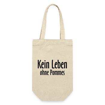 Kein Leben ohne Pommes - Geschenkbeutel für Flaschen - Natur - Vorne
