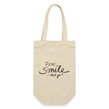 Please smile thank you - Geschenkbeutel für Flaschen - Natur - Vorne
