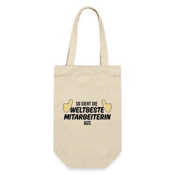 die weltbeste mitarbeiterin - Geschenkbeutel für Flaschen - Natur - Vorne