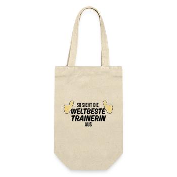 die weltbeste trainerin - Geschenkbeutel für Flaschen - Natur - Vorne