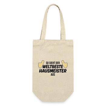 der weltbeste hausmeister - Geschenkbeutel für Flaschen - Natur - Vorne