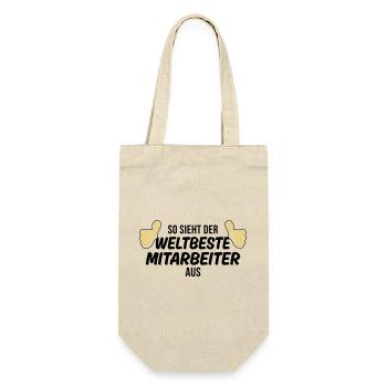 der weltbeste mitarbeiter - Geschenkbeutel für Flaschen - Natur - Vorne
