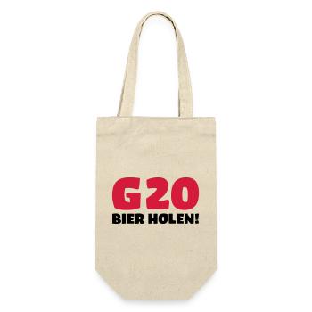 Bier holen Humor - Geschenkbeutel für Flaschen - Natur - Vorne