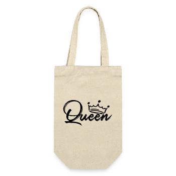 Queen (Partnermotiv) - Geschenkbeutel für Flaschen - Natur - Vorne