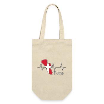Fanø Fanö Herzschlag Dänemark Design - Geschenkbeutel für Flaschen - Natur - Vorne