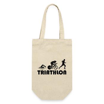 Triathlon Laufen Schwimmen Fahrrad Symbol icon - Geschenkbeutel für Flaschen - Natur - Vorne