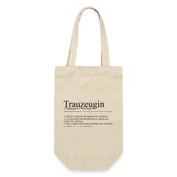 Trauzeugin Definition Hochzeit Team Bride Geschenk - Geschenkbeutel für Flaschen - Natur - Vorne