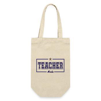 Lehrermodus ( Englisch ) - Geschenkbeutel für Flaschen - Natur - Vorne