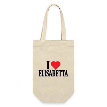 T-Shirt Ich liebe Elisabetta T-Shirt Geschenkidee - Geschenkbeutel für Flaschen - Natur - Vorne