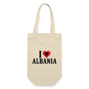 T-Shirt Ich liebe Albanien T-Shirt Shqiperia - Geschenkbeutel für Flaschen - Natur - Vorne