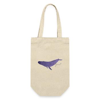 Sanfter Wal Blumendesign - Geschenkbeutel für Flaschen - Natur - Vorne
