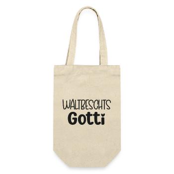Wältbeschts Gotti Taufpatin Schweiz Patentante - Geschenkbeutel für Flaschen - Natur - Vorne
