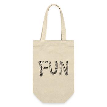 FUN LETTERING - Gift Bag for Bottles - nature - Front