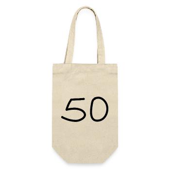 50e anniversaire cinquante numéro noir - Sac à bouteille - nature - Devant