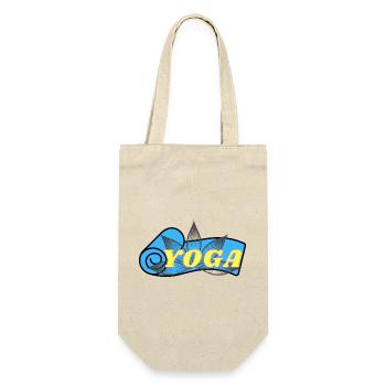 Yoga Lotus Neon Retro - Geschenkbeutel für Flaschen - Natur - Vorne