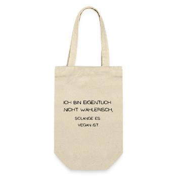Ich bin eigentlich nicht wählerisch vegan - Geschenkbeutel für Flaschen - Natur - Vorne