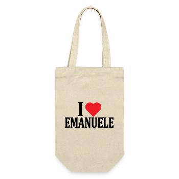t-shirt J’adore Emanuele idée cadeau t-shirt - Sac à bouteille - nature - Devant