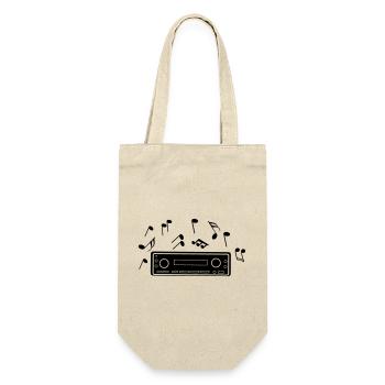 Autoradio avec notes de musique - Sac à bouteille - nature - Devant