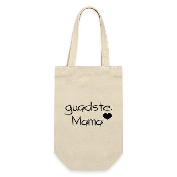 guadste Mama - beste Mama, Österreichischer Dialek - Geschenkbeutel für Flaschen - Natur - Vorne