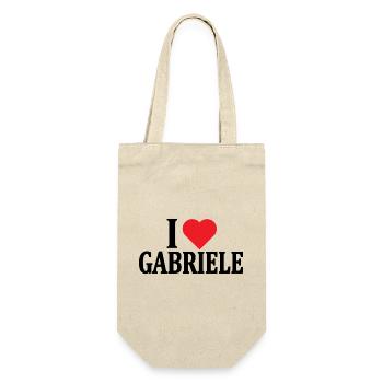 t-shirt I love Gabriele t-shirt gift idea - Gift Bag for Bottles - nature - Front
