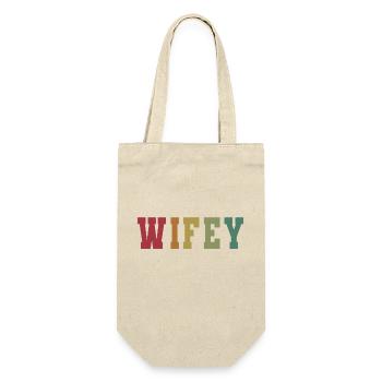 Retro Wifey Matching Couple Wedding Party Mariage - Sac à bouteille - nature - Devant