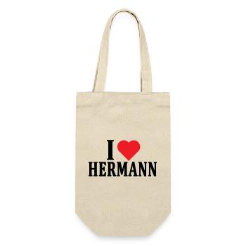 T-Shirt I love Hermann T-Shirt Geschenkidee - Geschenkbeutel für Flaschen - Natur - Vorne