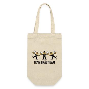Team Bräutigam (JGA / Karikatur / Tanz / 3C / B) - Geschenkbeutel für Flaschen - Natur - Vorne