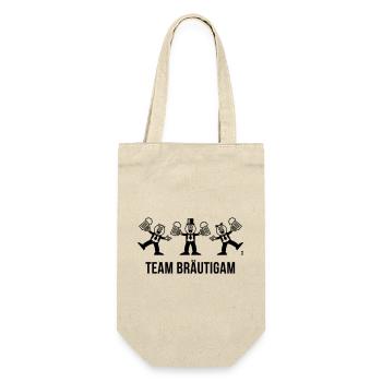 Team Bräutigam (JGA / Karikatur / Tanz / 1C) - Geschenkbeutel für Flaschen - Natur - Vorne
