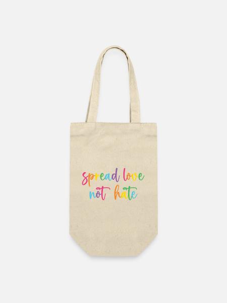 Pride Month - Liebe statt Hass verbreiten - Geschenkbeutel für Flaschen - Natur