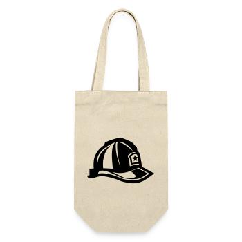 Helm für Feuerwehrleute - Geschenkbeutel für Flaschen - Natur - Vorne