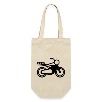 Motorrad - Geschenkbeutel für Flaschen - Natur - Vorne