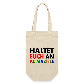 haltet euch an klimaziele - Geschenkbeutel für Flaschen - Natur - Vorne