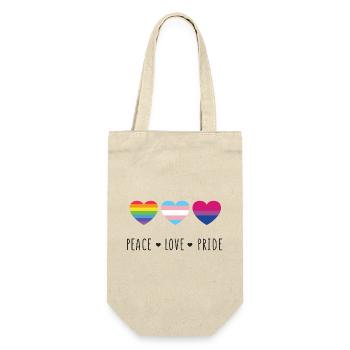 Pride Month LGBT - Peace, Love, Pride - Gift Bag for Bottles - nature - Front