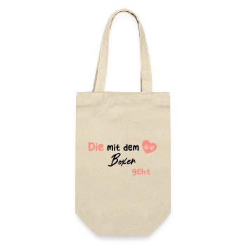Die mit dem Boxer geht - Hund Hundeliebhaber Humor - Geschenkbeutel für Flaschen - Natur - Vorne