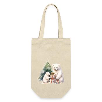 Polar bear family at Christmas - Gift Bag for Bottles - nature - Front