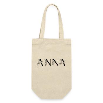 Name - Anna - Geschenkbeutel für Flaschen - Natur - Vorne