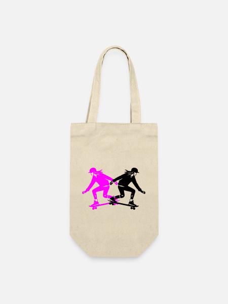 Skateboard Femme Silhouette Skateboard - Sac à bouteille - nature