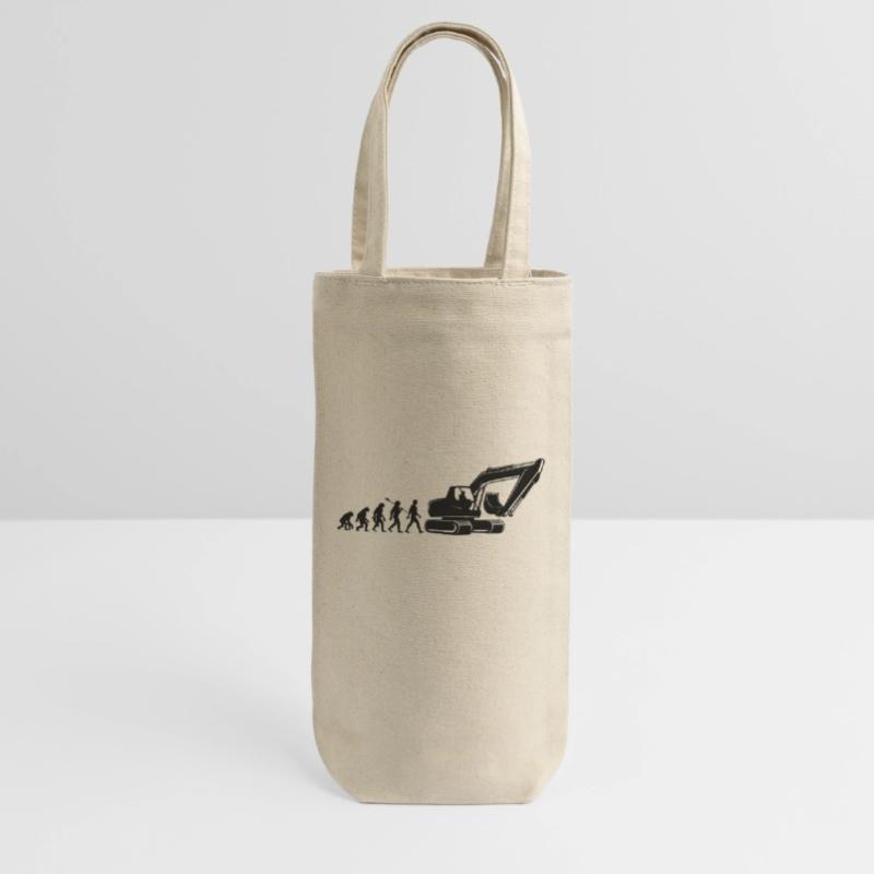 Evolution - driving an excavator - construction site, construction worker Gift Bag for Bottles