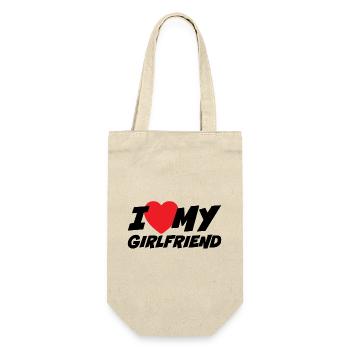 I Love my Girlfriend - Gift Bag for Bottles - nature - Front