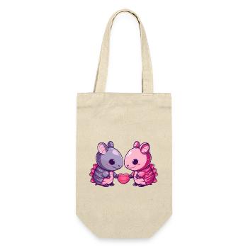 Armadillo Couple Love Couple In Love - Gift Bag for Bottles - nature - Front