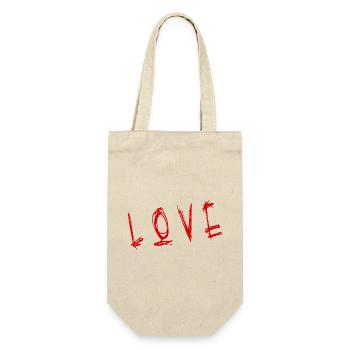 VALENTINSTAG. Junggesellinnenabschied. ICH LIEBE DICH. ICH LIEBE DICH. LIEBE - Geschenkbeutel für Flaschen - Natur - Vorne
