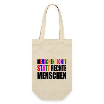menschenrechte statt rechte menschen - Geschenkbeutel für Flaschen - Natur - Vorne