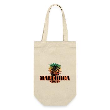 Mallorca 2024 Team Palmen Bunt - Geschenkbeutel für Flaschen - Natur - Vorne