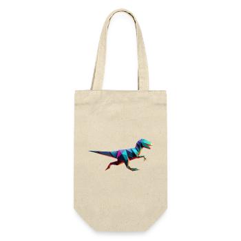 dinosaure raptor t-rex origami géométrique 3d - Sac à bouteille - nature - Devant
