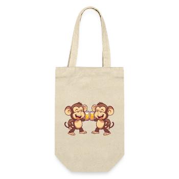 Singe Bande Dessinée Bière Drôle Alcool - Sac à bouteille - nature - Devant