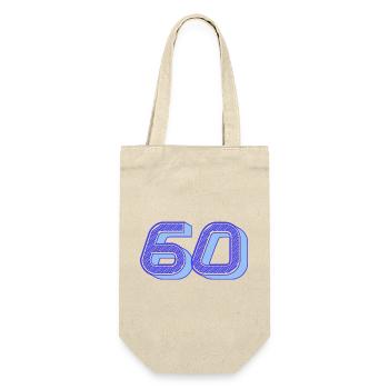 60. 60 ANS. 60e ANNIVERSAIRE. ANNIVERSAIRE 60 ANS. - Sac à bouteille - nature - Devant